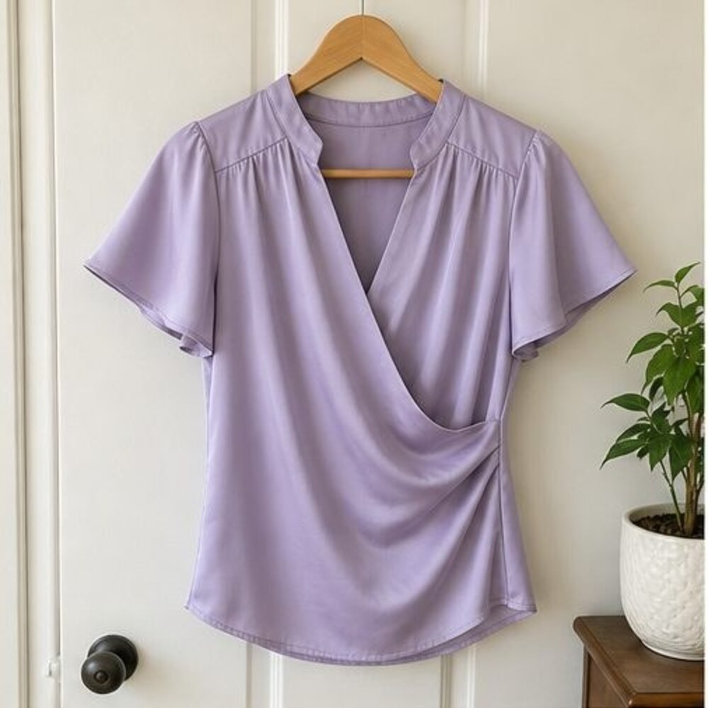 Lilac Wrap Blouse